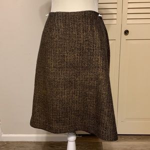 NWT Talbots Pencil Skirt black and gold foil tweed